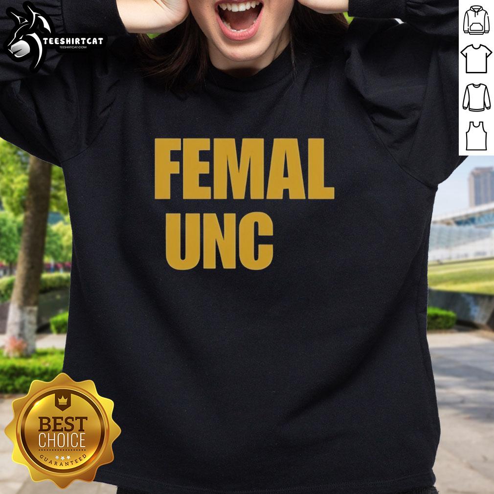 Original Kelsey Female UNC Sweatshirt in navy blue, featuring the university logo and a comfortable fit for women.