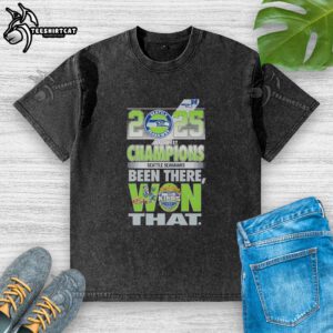 Alt Text: Original Seattle Seahawks NFC West Division Champions 'Been There, Won That' 2025 washed t-shirt design.