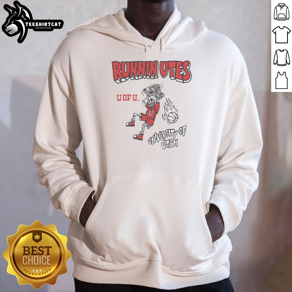 Original Utah Skeleton Runnin' Utes U of U Hoodie featuring vibrant colors and unique design, perfect for fans.
