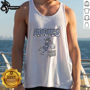 Original Utah State Aggies skeleton tank top featuring a stylish design for fans and sports enthusiasts.