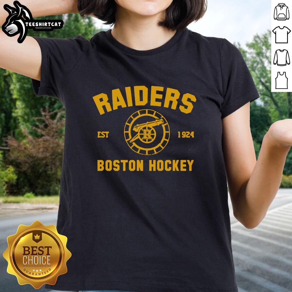 Premium Boston Raiders Est 1924 ladies tee showcasing a stylish hockey design for women fans.