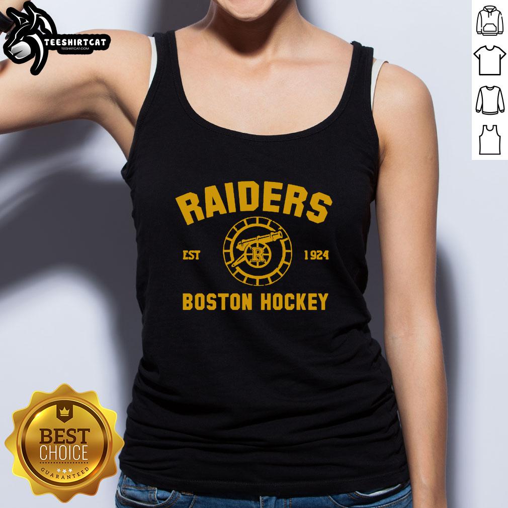 Premium Boston Raiders Est 1924 hockey tank top, featuring a stylish design perfect for fans and casual wear.