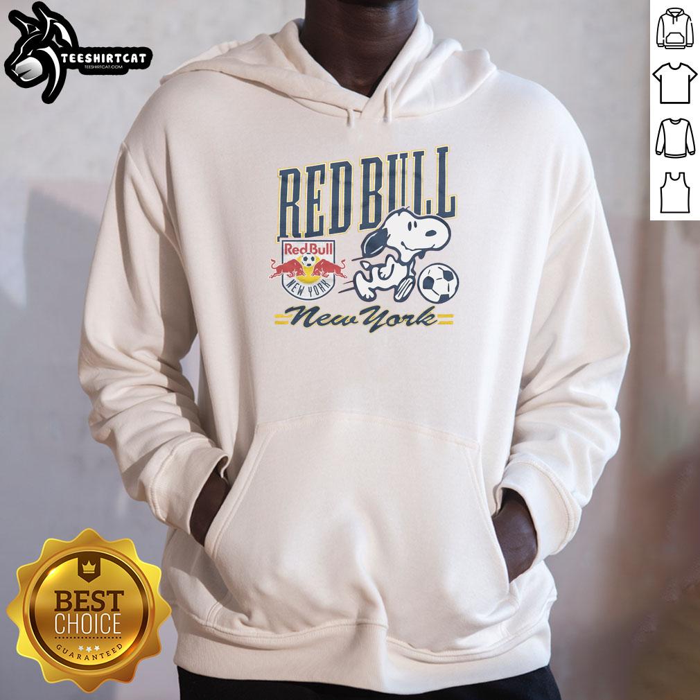 Premium Peanuts Snoopy x Red Bull New York hoodie featuring vibrant graphics and a stylish design for fans and collectors.