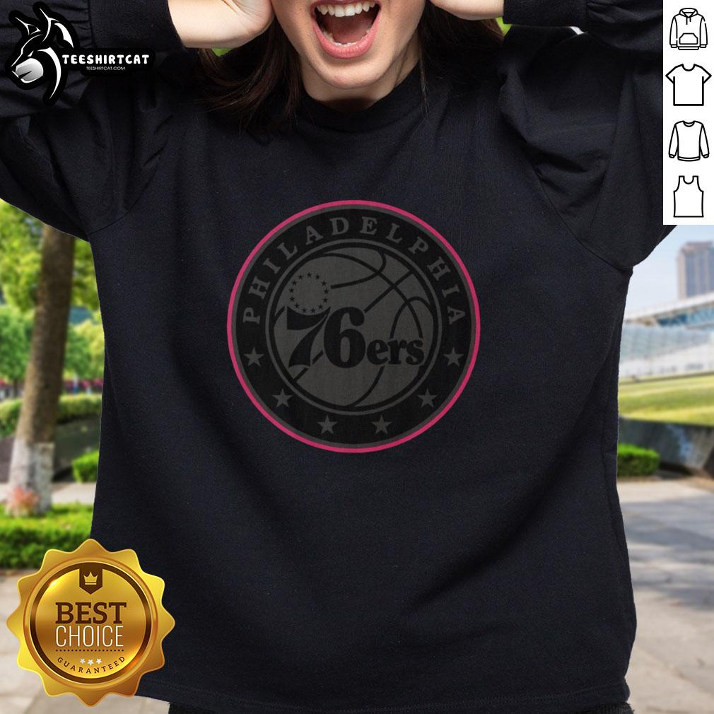 Premium Philadelphia 76ers Highlight Reel Sweatshirt featuring team logo and vibrant colors, perfect for fans.