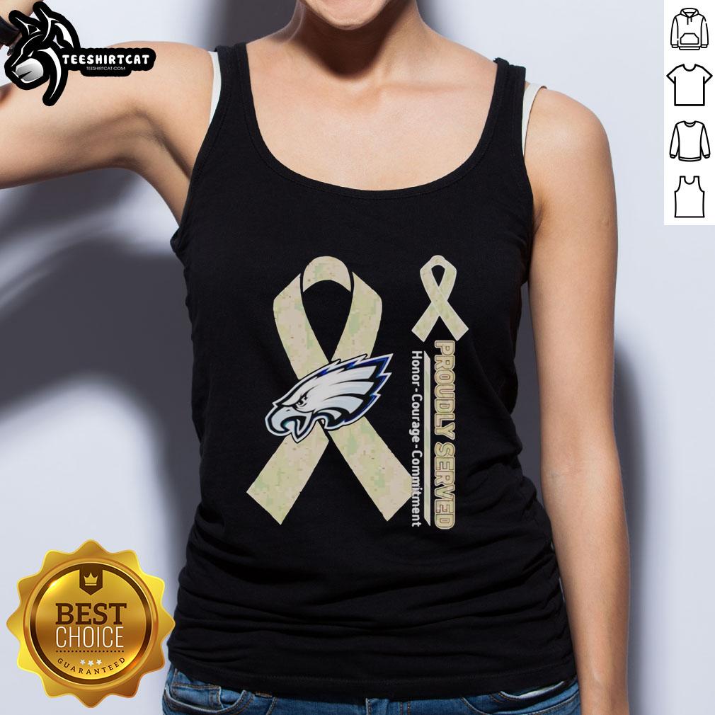 Premium Philadelphia Eagles tank top showcasing honor, courage, and commitment in a stylish design for fans.
