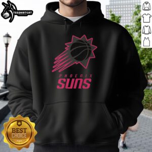 Alt Text: Premium Phoenix Suns Highlight Reel Hoodie showcasing a vibrant design, perfect for passionate basketball fans.