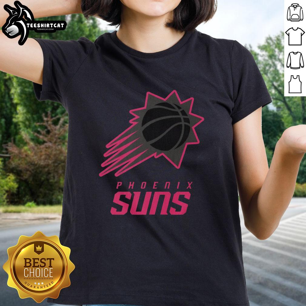 Alt Text: Premium Phoenix Suns Highlight Reel Ladies Tee featuring vibrant team graphics and comfortable fit for fans.