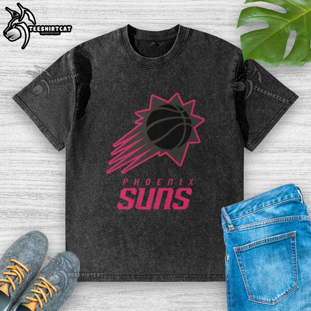 Alt Text: Premium Phoenix Suns Highlight Reel washed t-shirt showcasing vibrant team colors and logo in a casual style.