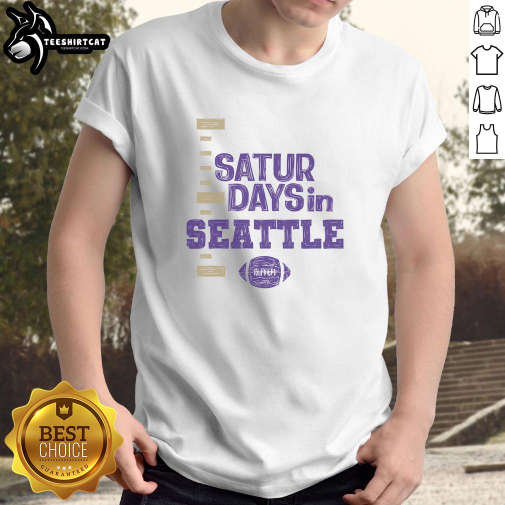 Premium Saturdays In Seattle Football Fan T-Shirt featuring vibrant team colors and logo, perfect for game day enthusiasm.
