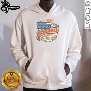 Premium Topps Baseball 1984 Raglan Hoodie featuring vintage design, perfect for baseball fans and collectors.