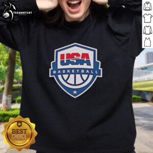 Premium USA Basketball Shield Logo Sweatshirt featuring a stylish design and comfortable fit for sports enthusiasts.