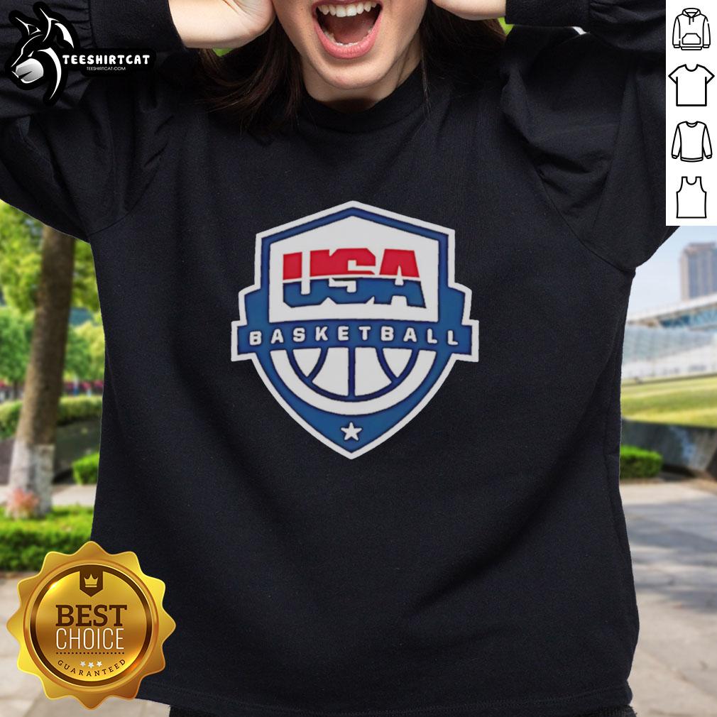 Premium USA Basketball Shield Logo Sweatshirt featuring a stylish design and comfortable fit for sports enthusiasts.