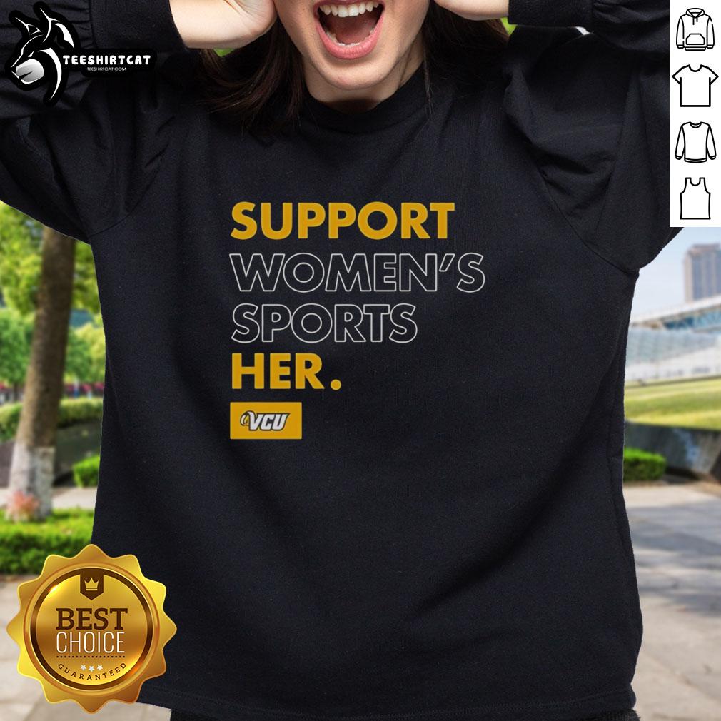 Premium Virginia Commonwealth VCU support women's sports sweatshirt in black, showcasing VCU pride and style.