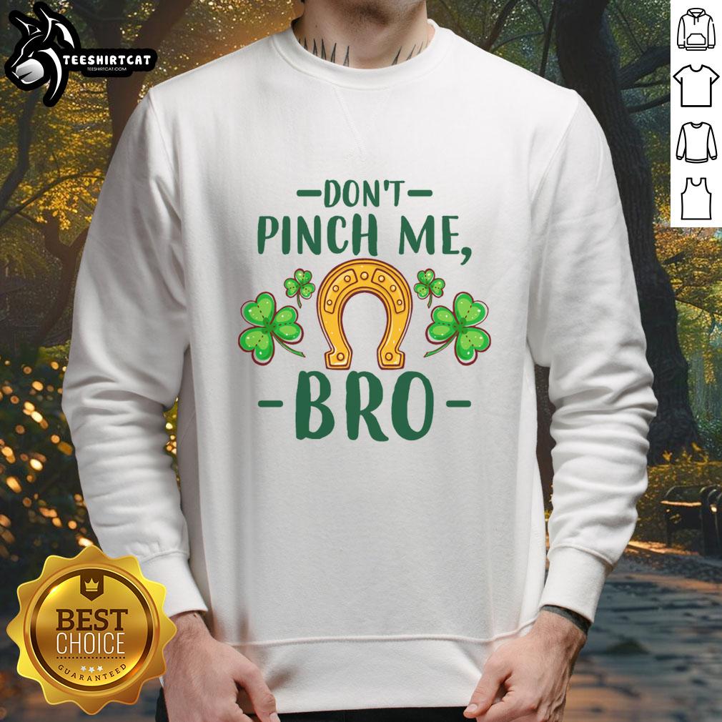 Stylish St. Patrick's Day sweatshirt featuring a horseshoe and shamrock design, perfect for celebrating Irish heritage.