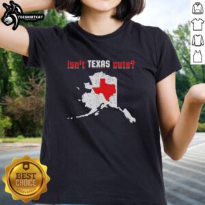 Top Isn't Texas Cute Map Ladies Tee featuring a colorful Texas map design, perfect for stylish Texas-loving women.