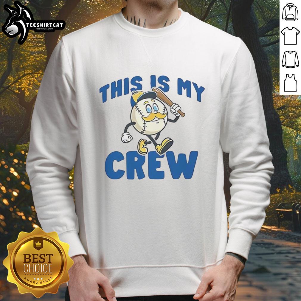Top Milwaukee Brewers baseball sweatshirt featuring 'This Is My Crew' design, perfect for fans and game day wear.