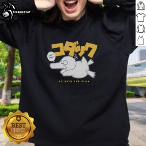Top Psyduck Go With The Flow Japanese Anime Sweatshirt featuring a playful Psyduck design in vibrant colors.