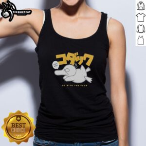 Top Psyduck Go With The Flow Japanese Anime Tank Top featuring a playful Psyduck design, perfect for anime fans.