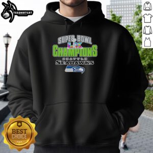 Alt Text: Top Seattle Seahawks Super Bowl XLVIII Champions 2026 logo hoodie featuring vibrant team colors and bold design.