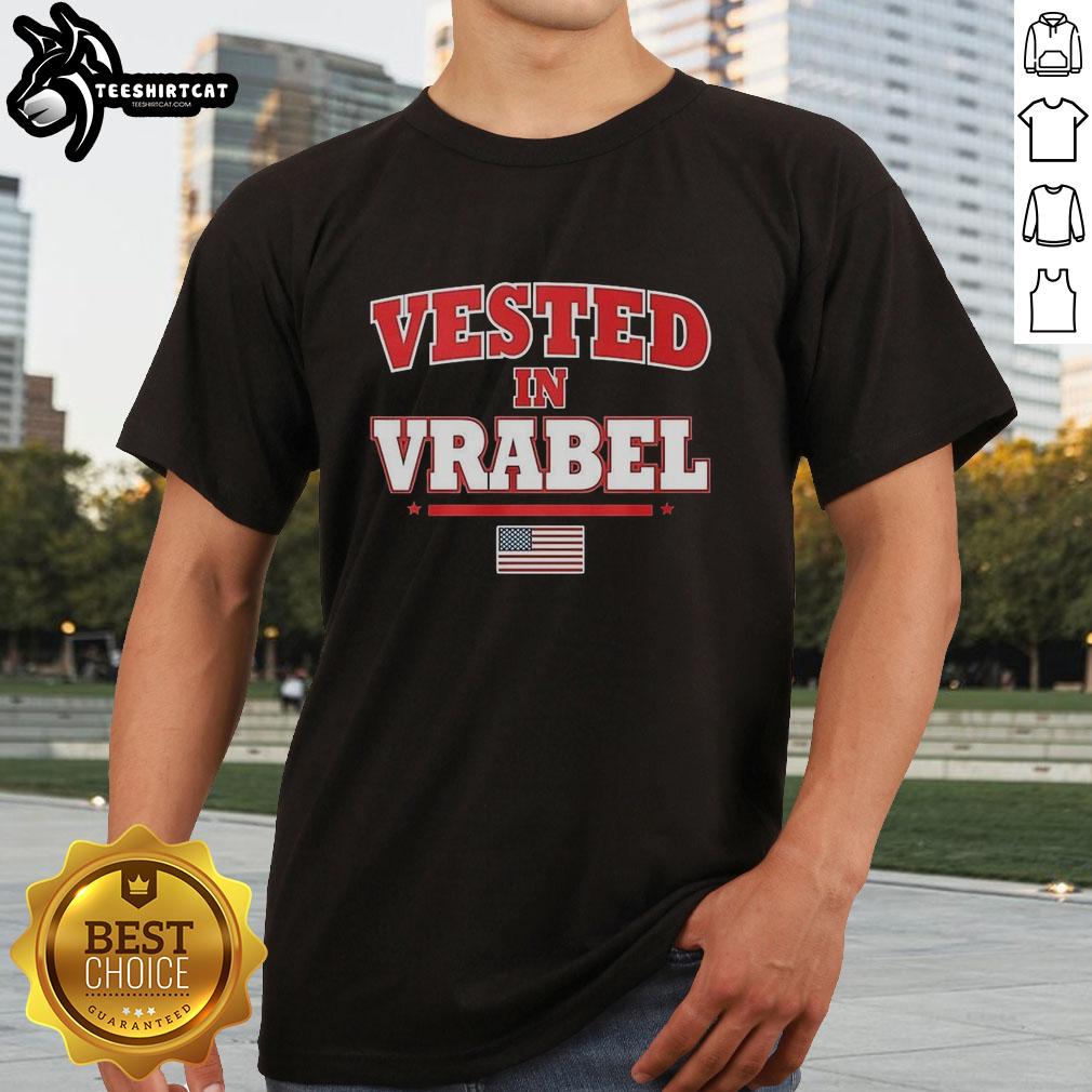 Top Vested In Vrabel Flag T-Shirt featuring a bold design, perfect for fans of the Vrabel flag and stylish casual wear.