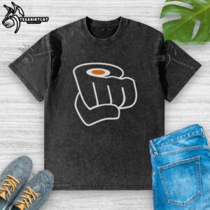 Good Fist Tough Philadelphia Flyers Hockey Knuckles Washed T-Shirt featuring team logo and vintage design.