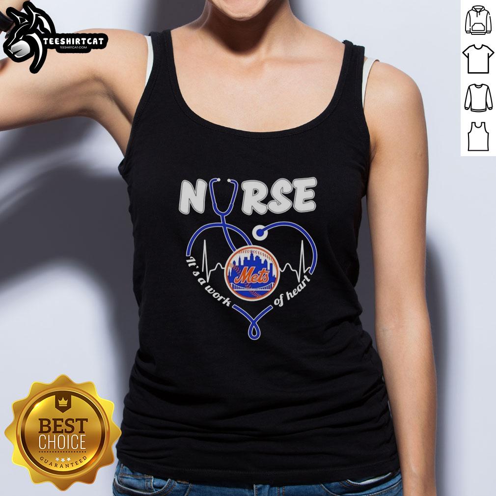 New York Mets MLB nurse tank top featuring a stethoscope design, perfect for healthcare fans and baseball enthusiasts.