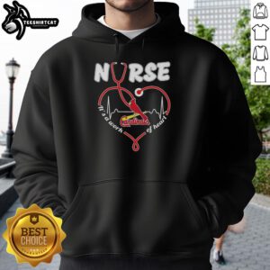St. Louis Cardinals MLB hoodie featuring a stethoscope design, perfect for nurses and baseball fans alike.