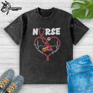 St. Louis Cardinals MLB nurse t-shirt with stethoscope design, showcasing a heartfelt tribute to healthcare professionals.