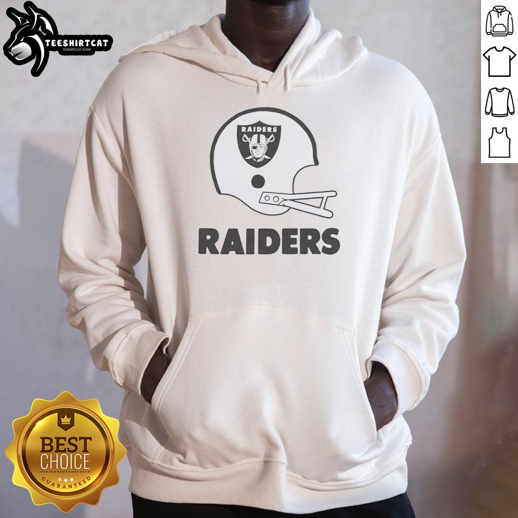 Hot Las Vegas Raiders football logo displayed on a stylish big helmet hoodie, perfect for fans.