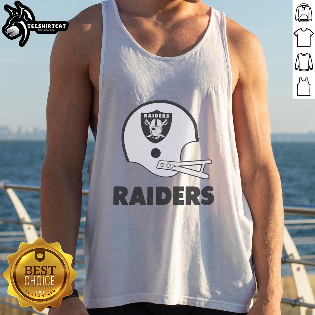Stylish tank top featuring the Hot Las Vegas Raiders football logo inside a large helmet design.