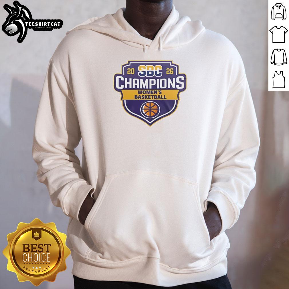 2026 Hot Sun Belt Conference NCAA Women's Basketball Champions logo hoodie featuring vibrant colors and stylish design.