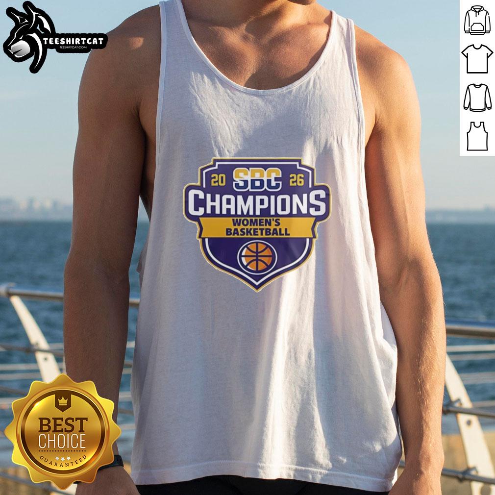2026 Hot Sun Belt Conference NCAA Women's Basketball Champions logo on a stylish tank top design.