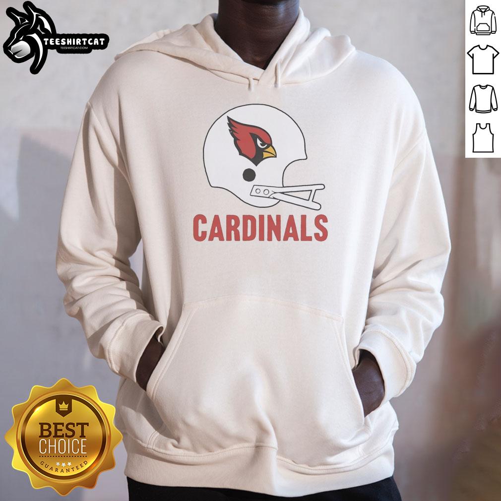 Arizona Cardinals football logo on a stylish big helmet hoodie, perfect for fans and game day apparel.