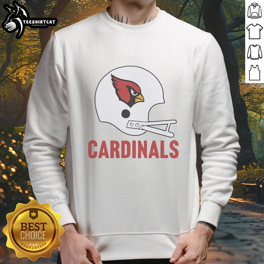 Nice Arizona Cardinals football logo on a big helmet sweatshirt, perfect for fans of the team and cozy wear.
