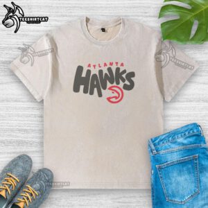 Nice Atlanta Hawks Bubble Washed T-Shirt in vibrant colors, perfect for fans showcasing team spirit and style.