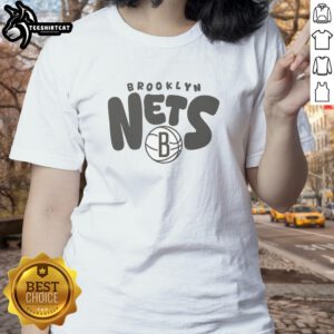 Stylish Brooklyn Nets bubble ladies tee featuring bold graphics and a comfortable fit, perfect for game day.