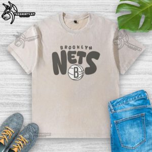 Nice Brooklyn Nets Bubble Washed T-Shirt featuring vibrant team colors and logo, perfect for basketball fans.