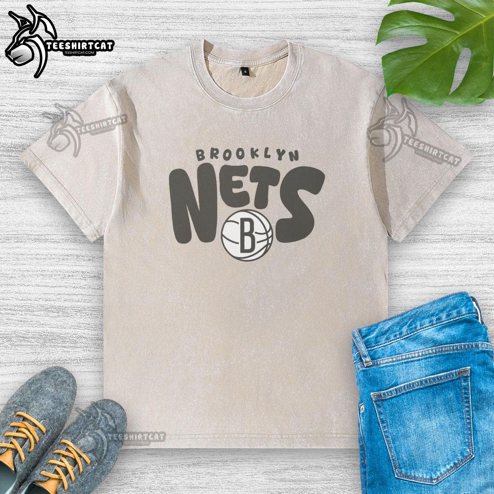 Nice Brooklyn Nets Bubble Washed T-Shirt featuring vibrant team colors and logo, perfect for basketball fans.