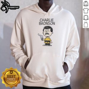 Stylish hoodie featuring a mashup design of Charlie Bronson in an action movie theme, perfect for film fans.
