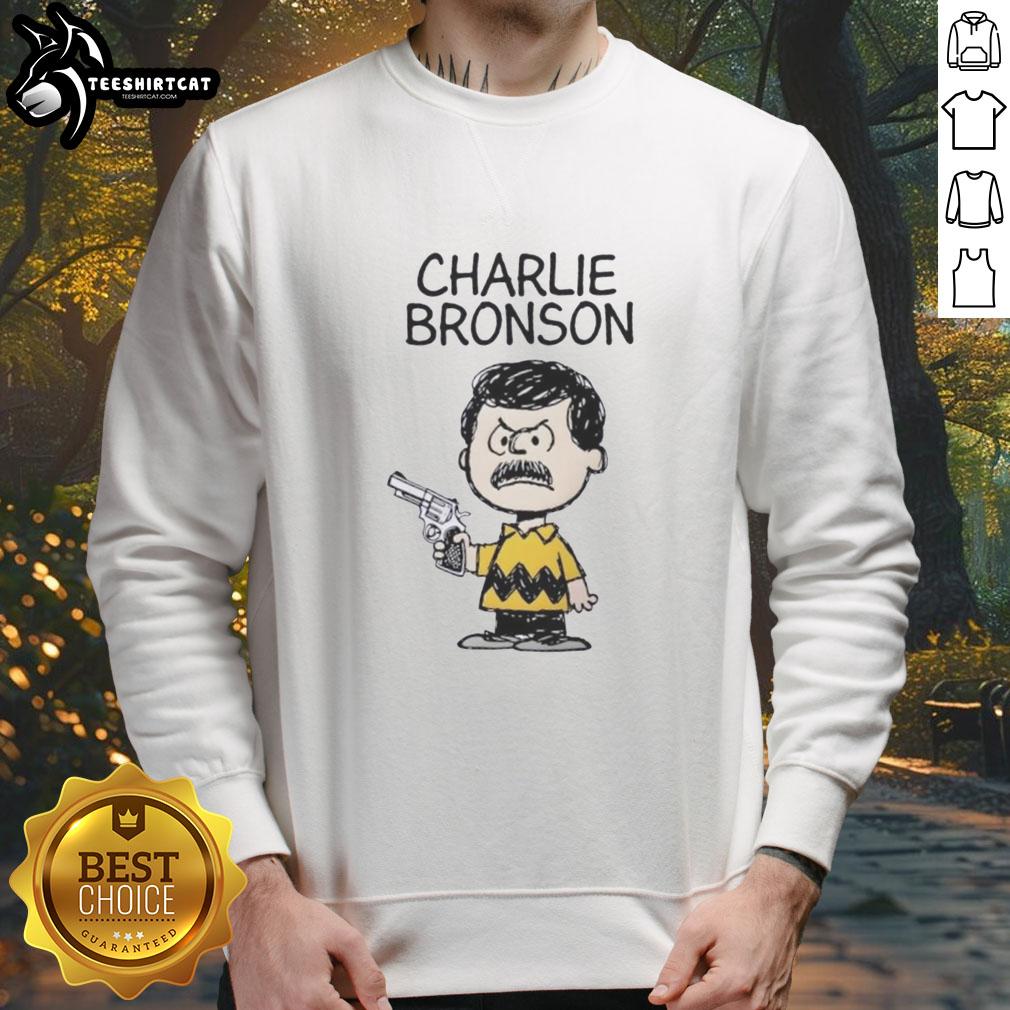 Alt Text: Nice Charlie Bronson action movie mashup sweatshirt featuring bold graphics and a stylish design for fans.