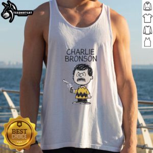 Stylish Nice Charlie Bronson action movie mashup tank top featuring iconic film graphics and bold colors for movie fans.