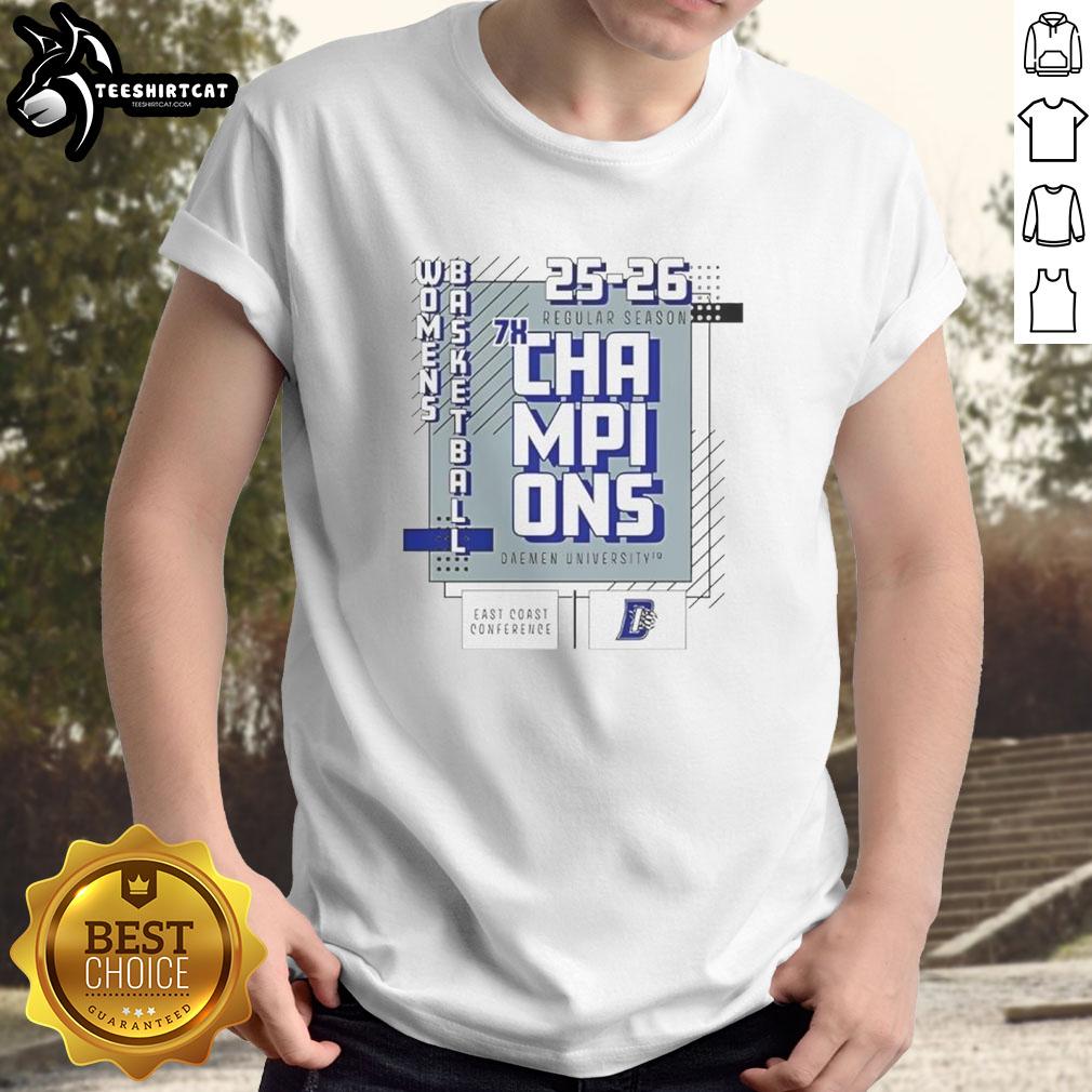 Nice Daemen Wildcats Women Basketball 7X Champions T-Shirt featuring team colors and celebratory design for fans.