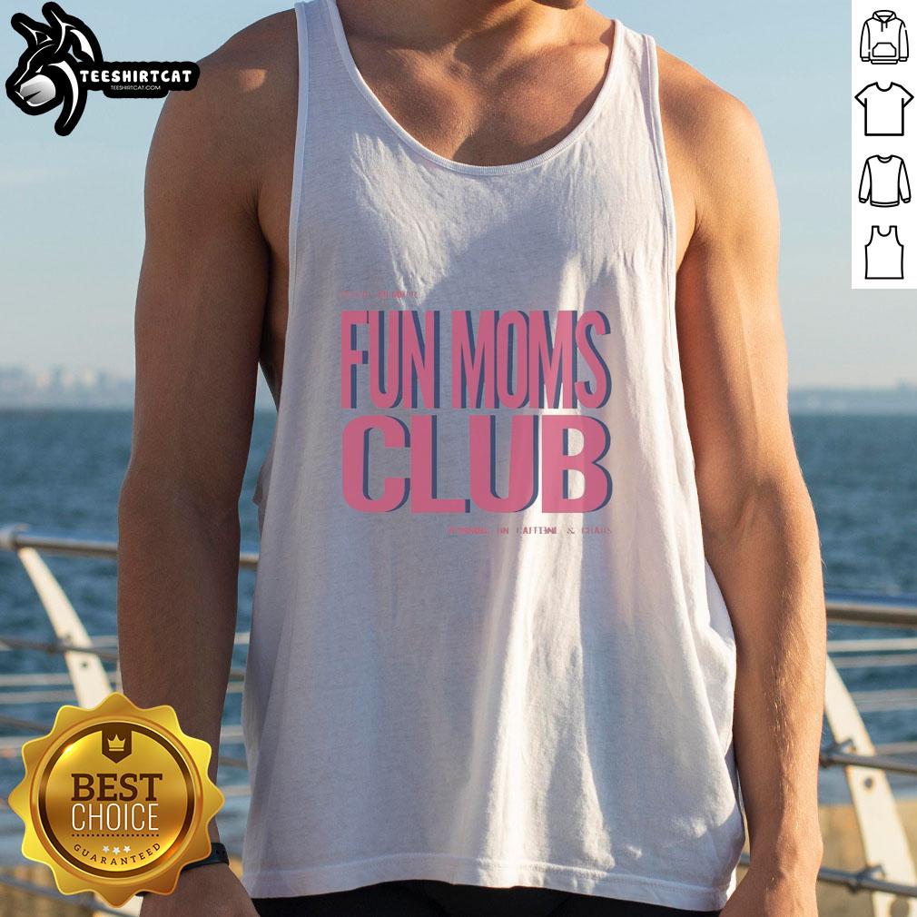 Nice Fun Moms Club tank top featuring a playful design, perfect for stylish moms looking to express their fun side.