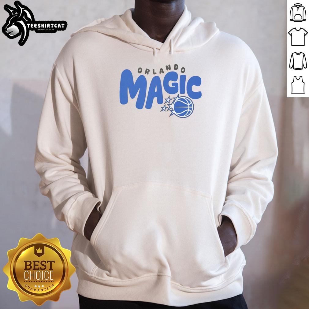 Alt Text: Cozy Nice Orlando Magic Bubble Hoodie featuring vibrant team colors and logo, perfect for fans and casual wear.
