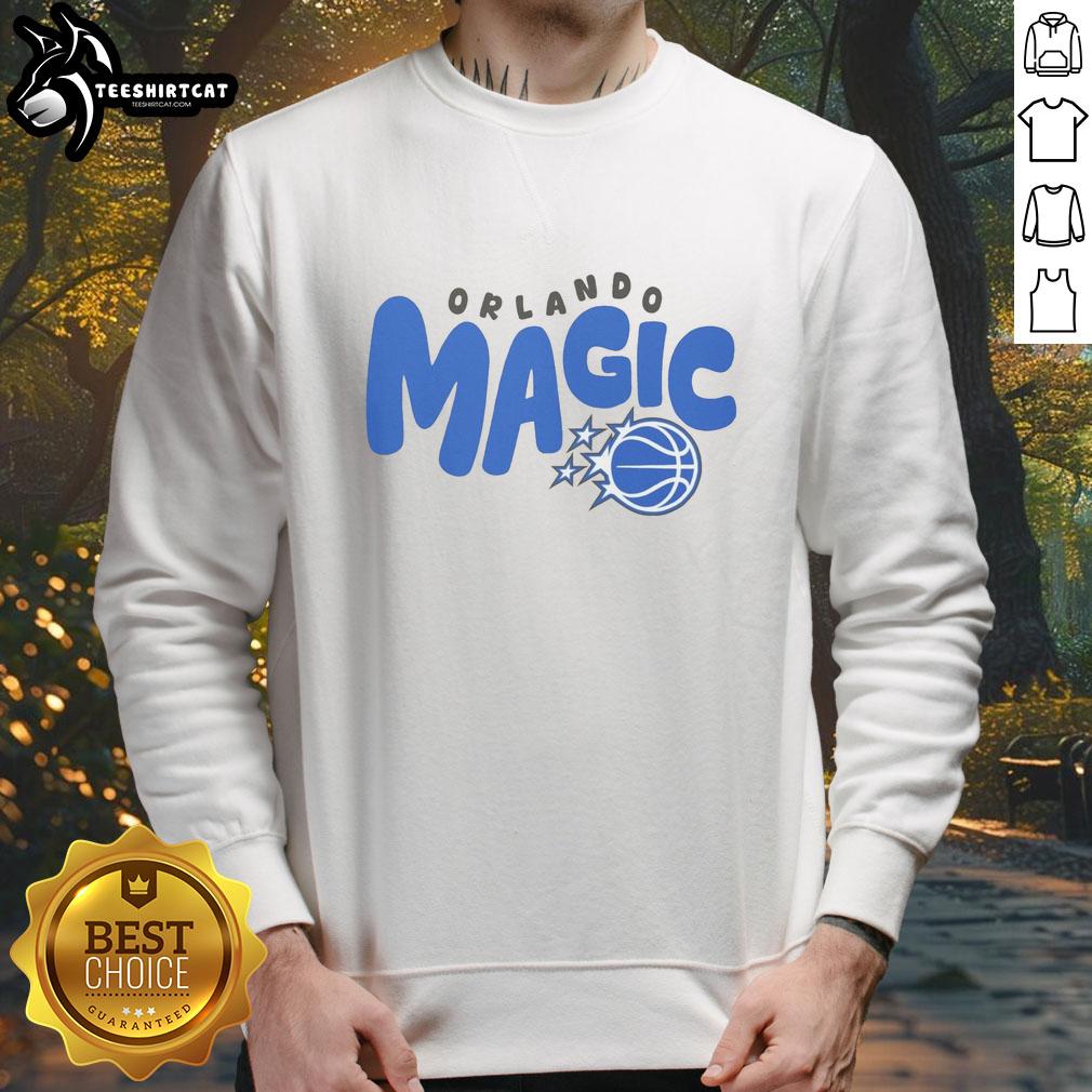 Orlando Magic bubble sweatshirt featuring team colors and logo, perfect for fans and casual wear.