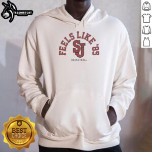 St. John's Red Storm NCAA Basketball hoodie featuring 'Feels Like 85' logo, perfect for fans and casual wear.