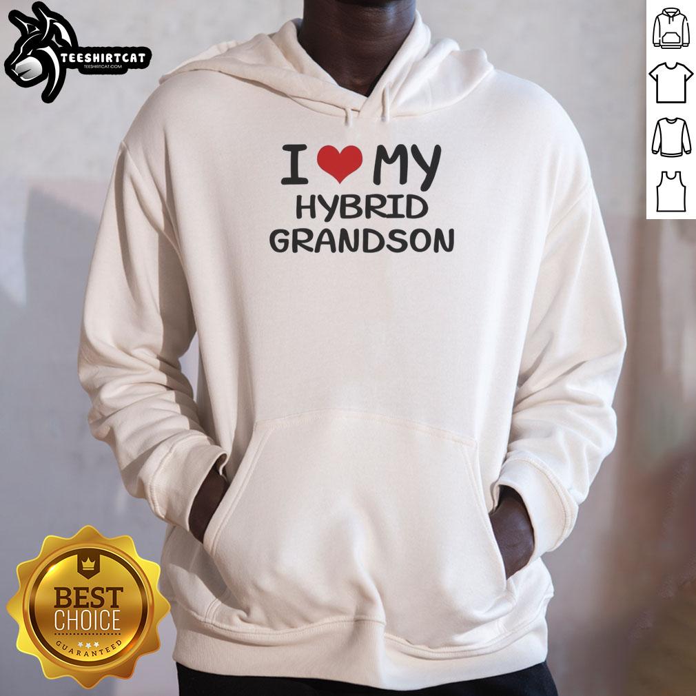 Alt Text: Official I Love My Hybrid Grandson Hoodie featuring a stylish design, perfect for proud grandparents celebrating hybrid grandkids.