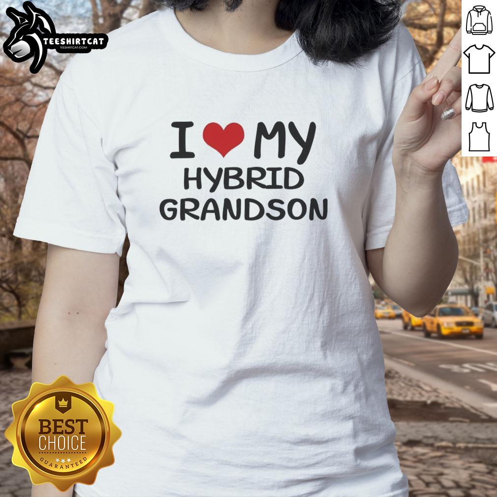Official I Love My Hybrid Grandson Ladies Tee featuring a stylish design, perfect for proud grandmothers.
