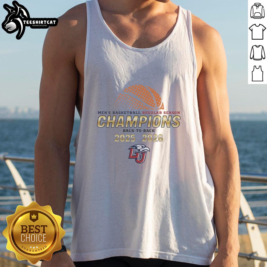 Alt Text: Official Liberty Flames Men's Basketball Back-to-Back Champions 2025-2026 Tank Top showcasing team pride and style.