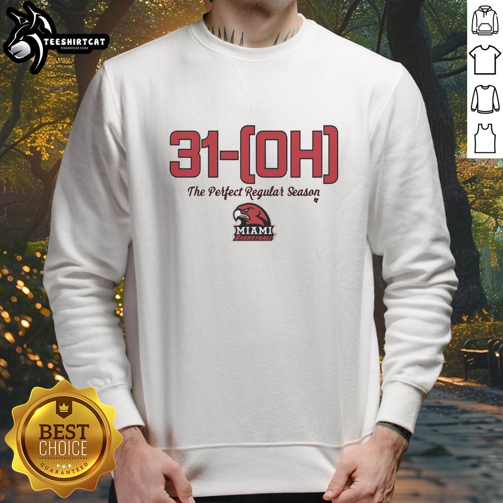 Official Miami OH Basketball sweatshirt celebrating the perfect season, featuring team colors and logo, perfect for fans.